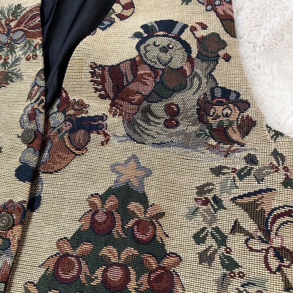 Vintage Gitano Holiday Tapestry Women's One Size Fits‎ Most Button Up Vest - Picture 4 of 9
